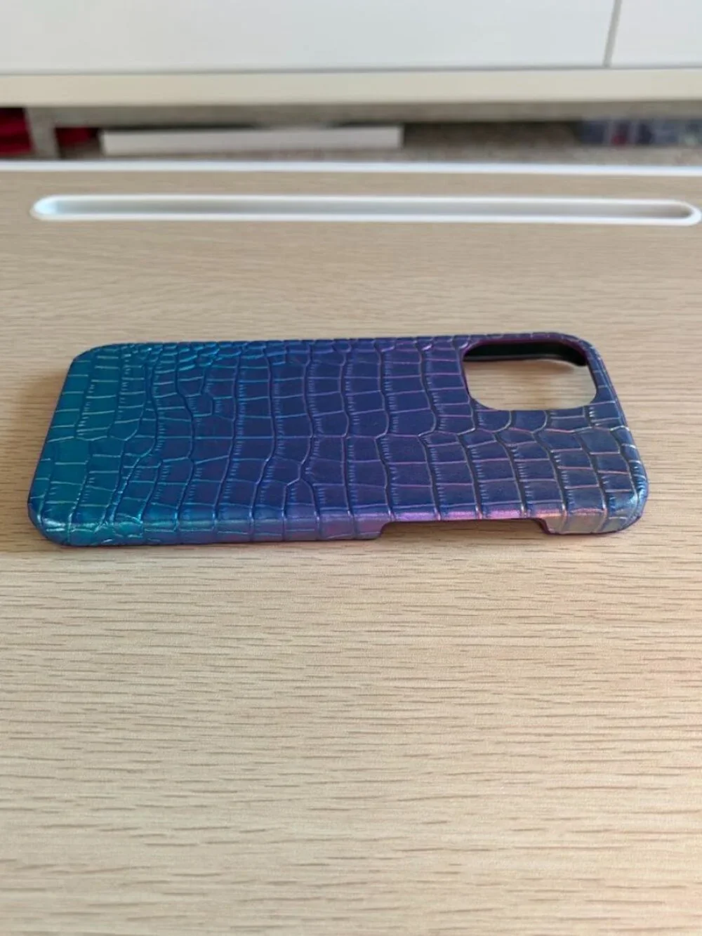 4 for $12 Iridescent Purple Blue Croc Embossed iPhone 12 Pro Max Case